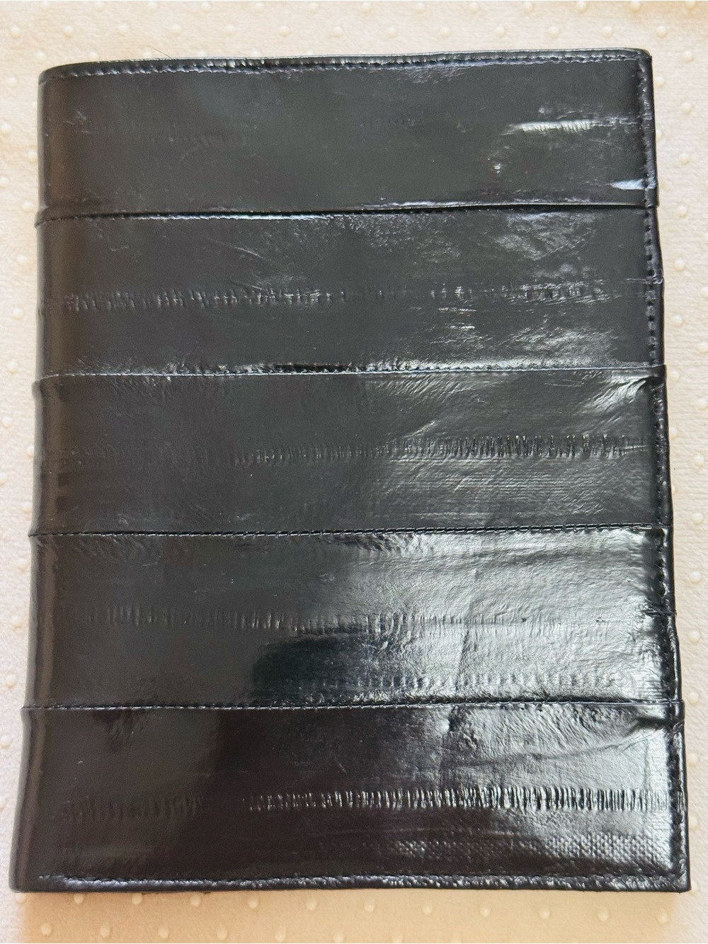 New Genuine Eel Skin Men's Black Leather Wallet - Slim Multi-Card Organizer